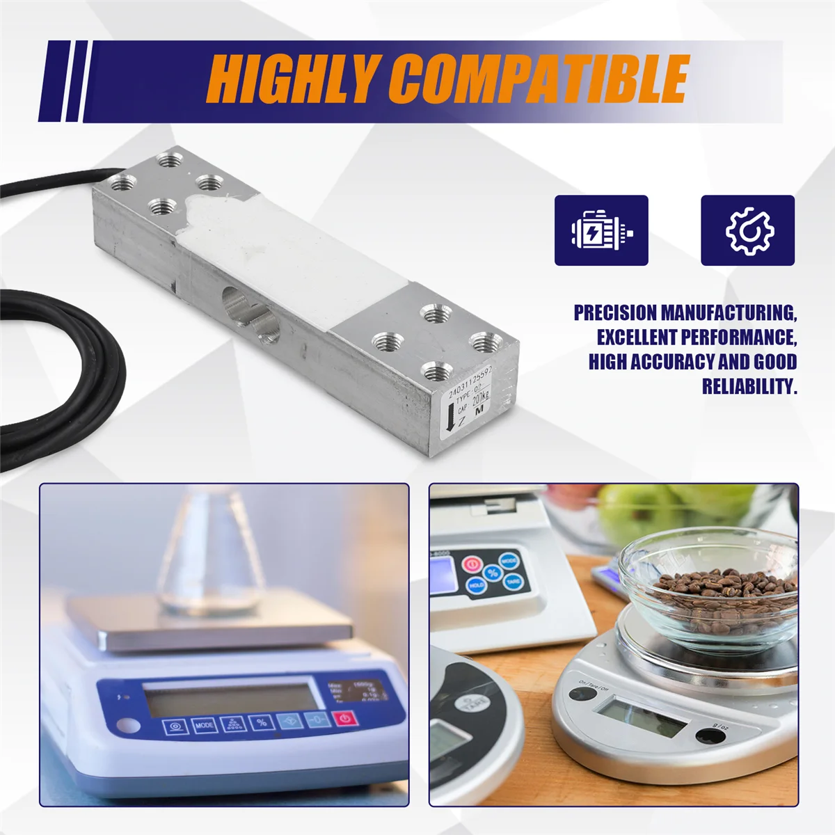 A51I 200 Kg Electronic Scale Sensor Digital Load Cell Weight Sensor Platform Scale Load Cell Single Point Beam Sensor