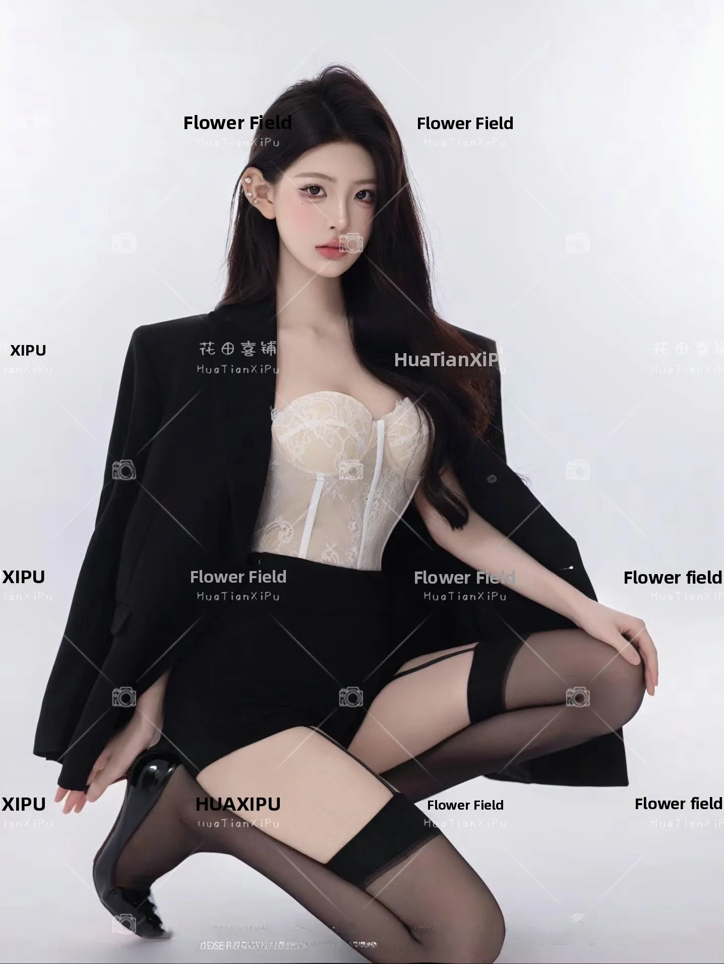 Studio New Style Sweet Cool Lady Suit Photography Portrait Art Photo Clothing Personality Temperament Fashionable Stage Costume