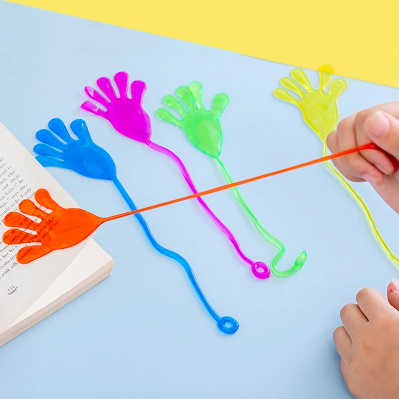 50 PCS Kids Funny Sticky Hands toys Palm Elastic Sticky Squishy Slap Palm Toys Birthday Party Favors Gifts School Incentive toys