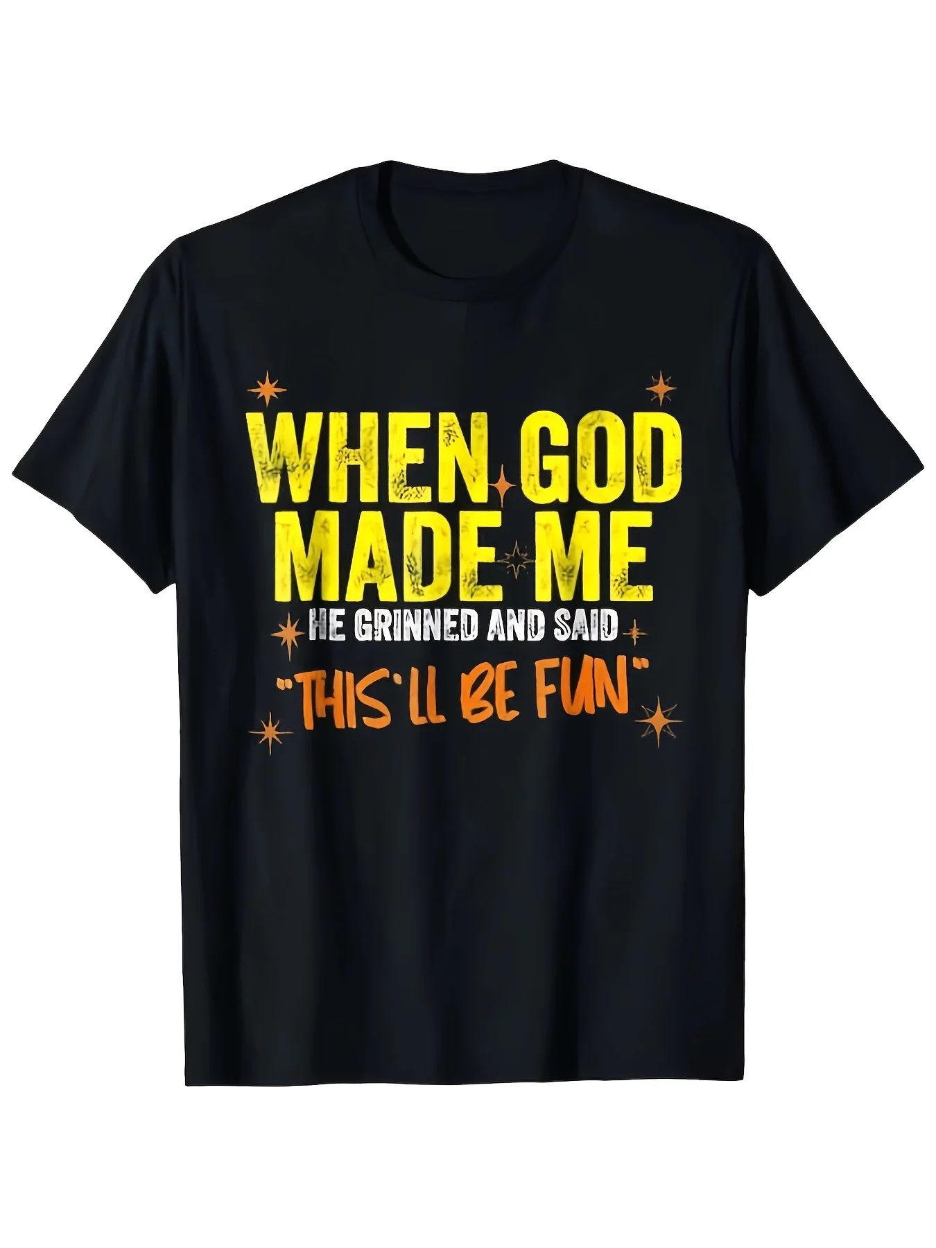 Funny Design Quote When God Fashion Lovers Must Vacation Clothing Seasonal Fashion Playful Design Festive Apparel Comfortable Wear Stretchy FitBreathable Sweat-wicking and Soft Suitable for Daily Commutes Lounging at Home and Casual Wear