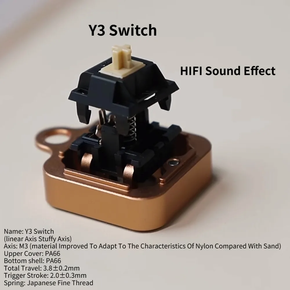 

Линейный переключатель Y3, HIFI Stuffy Switch, горячая замена, заводская смазка, индивидуальный триггер 32 г/40 г/48 г, аксессуары для механической клавиатуры