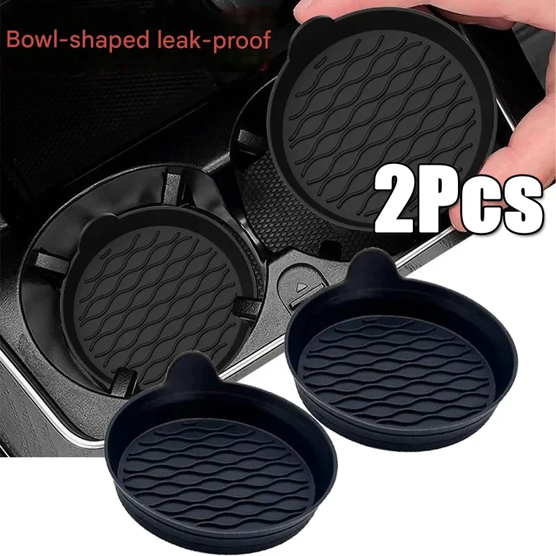2Pcs Car Silicone Water Coaster Wave-shaped Water Coaster Original Matching Odorless Car Anti-slip Mat Special Car New Product