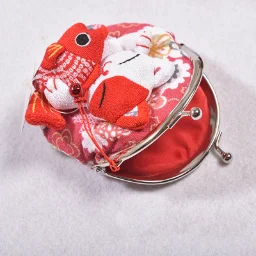 1 Buah dompet koin kucing keberuntungan casing kunci indah lucu multiwarna saku kain tas tangan dompet koin kucing keberuntungan