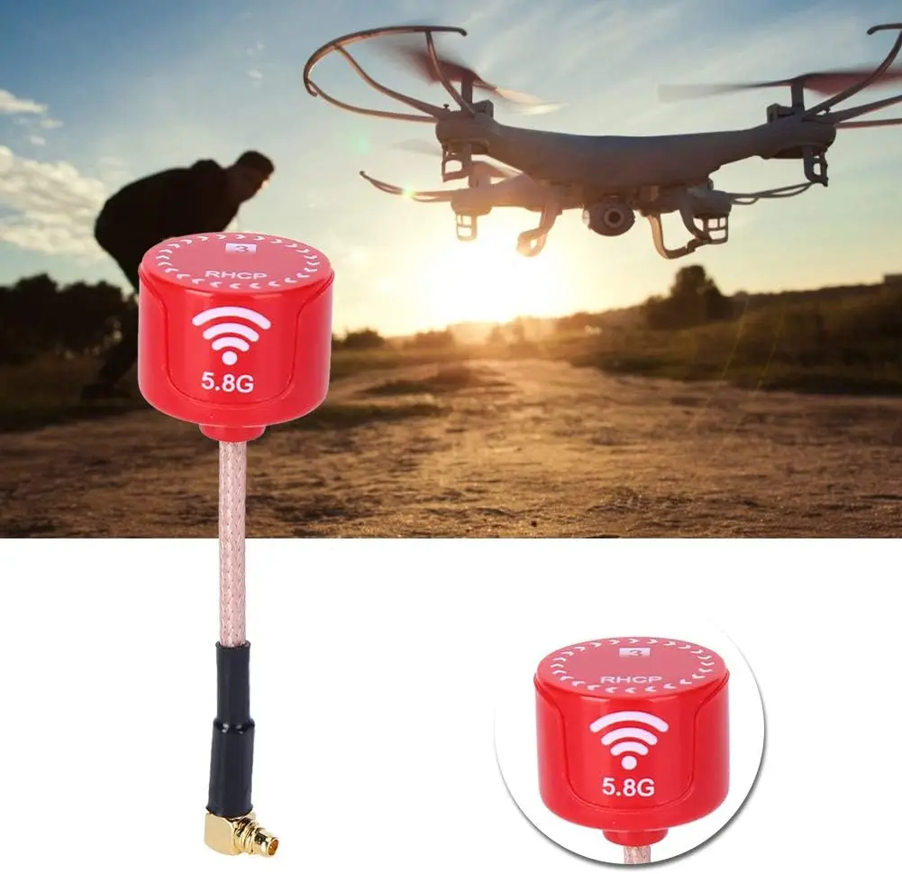 5.8GHz 3dBi RHCP High Gain Antenna Circular Polarized Fit for FPV Racing Drone RC Parts Accessory Red Modeling Accessories