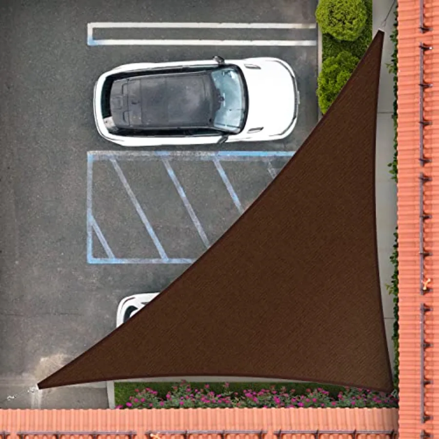 

22' x 23' x 31.8' Brown Right Triangle Sun Shade Sail Order to Make RTAPT20 UPF50+ 95 UV Blockage 200GSM Commercial Strd Heavy