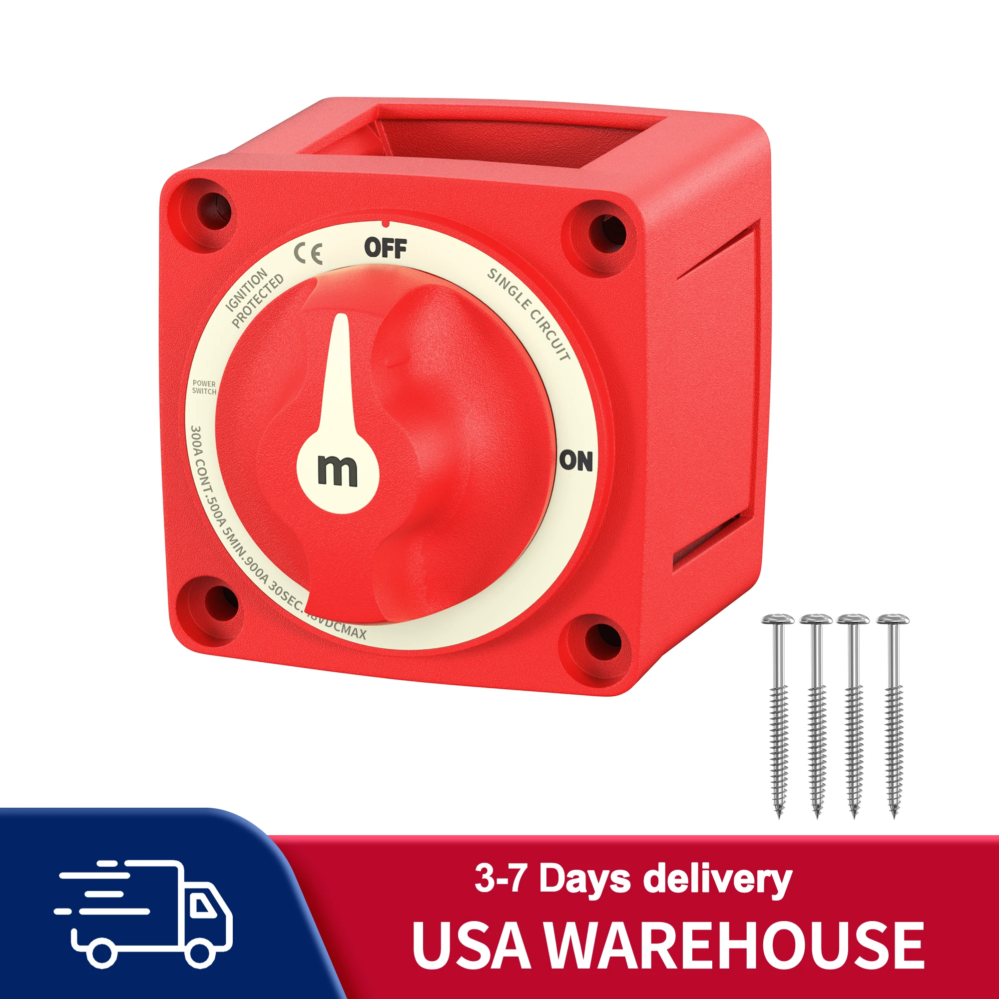 Wytrzymały odłącznik akumulatora 300A 12V 48V Wodoodporny odłącznik akumulatora morskiego Wyłącznik akumulatora do samochodu Łódź RV