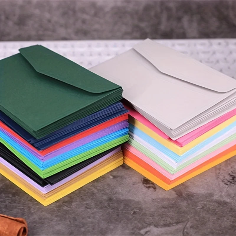 30/50/100Pcs Colorful Blank Mini Kraft Paper Envelopes Wedding Party Invitation Envelope Greeting Cards Gift Packaging Paper Bag