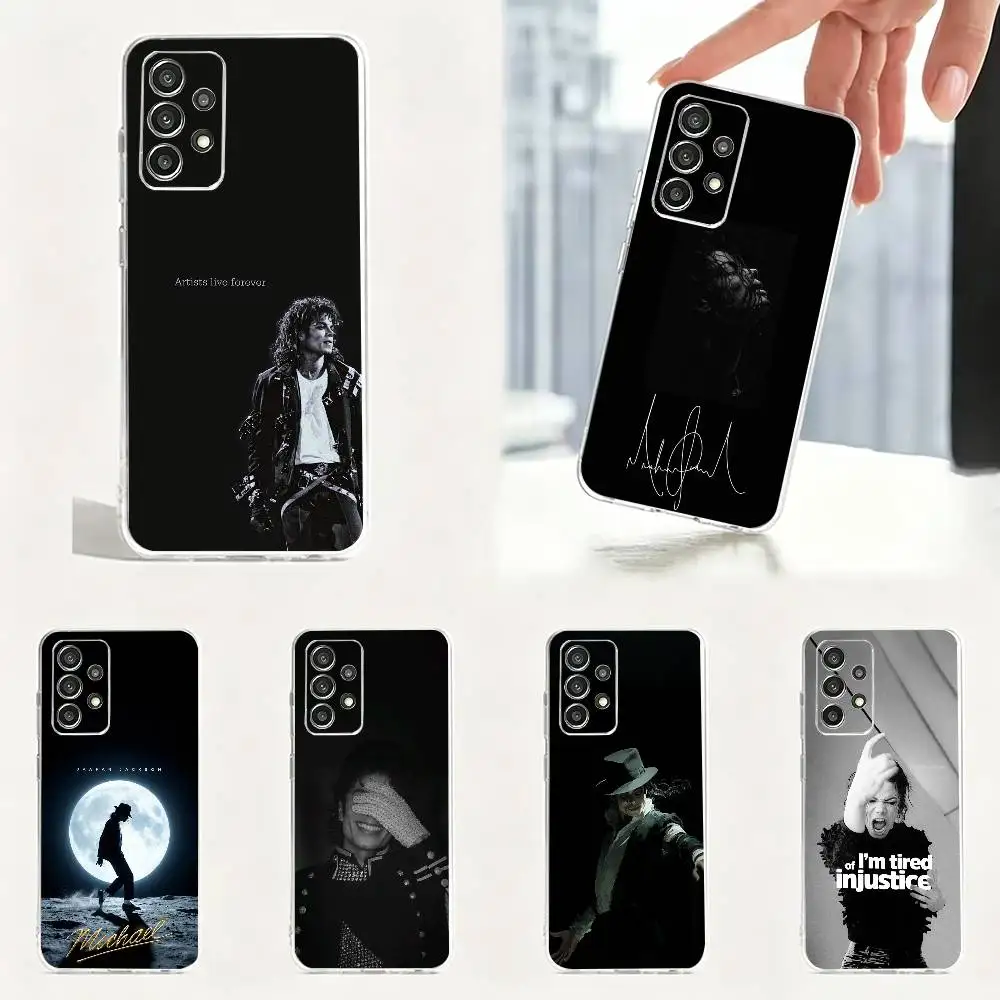 Pop King MJ-J  Phone Case For S25,S24,S21,S22,S23,S30,Ultra,S20,Plus Samsung Transparent soft case