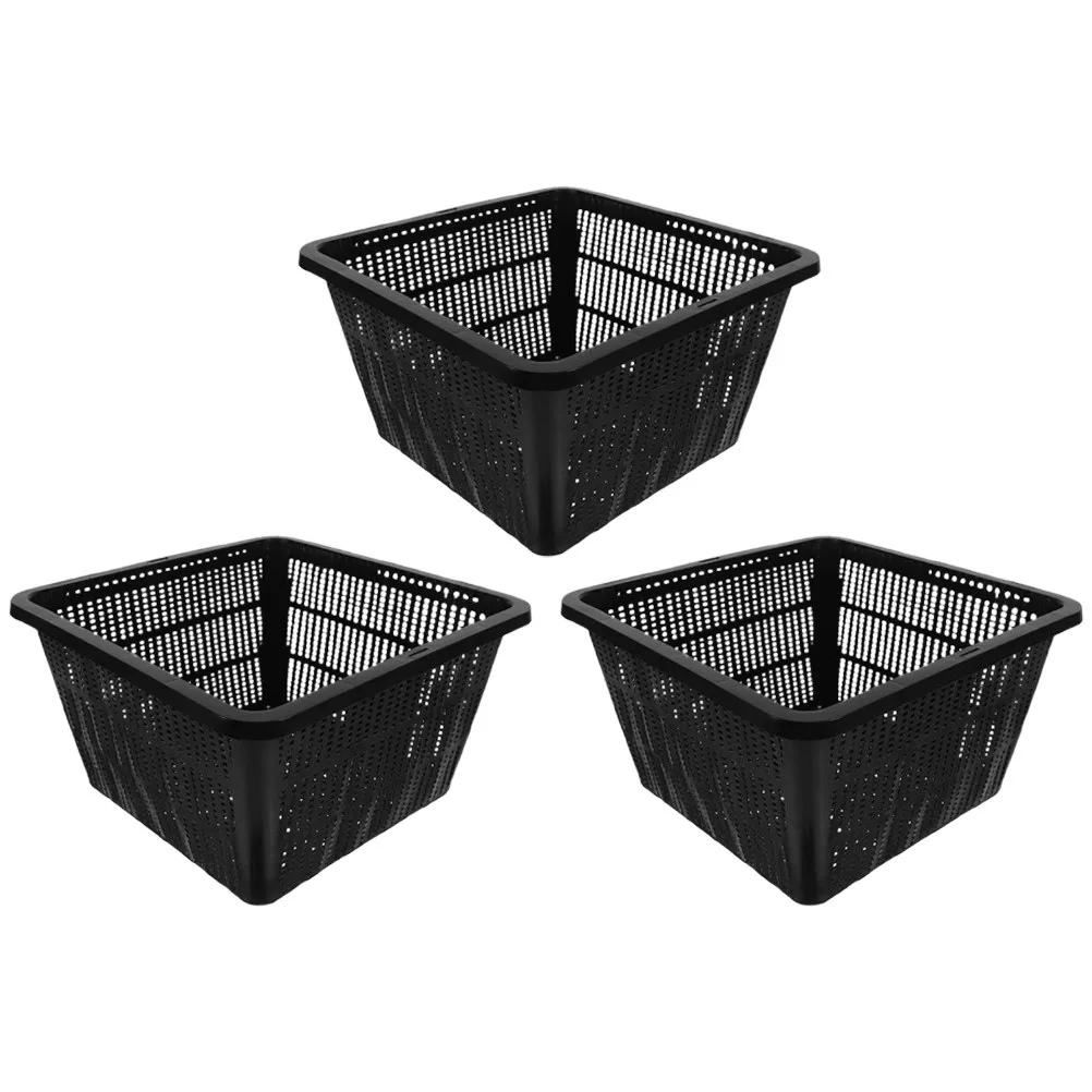 3pcs Hydroponic Net Cups: Slotted Mesh Plant Baskets For Vegetables Lightweight Plastic Growing Pots Garden System Container