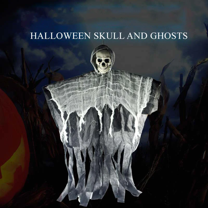 1Set Halloween Dekorative Hängen Geist Schädel Skelett Gaze Spuk Home Party Horror Requisiten Aufhänger Haus Hof Party Hängen – Detail 9