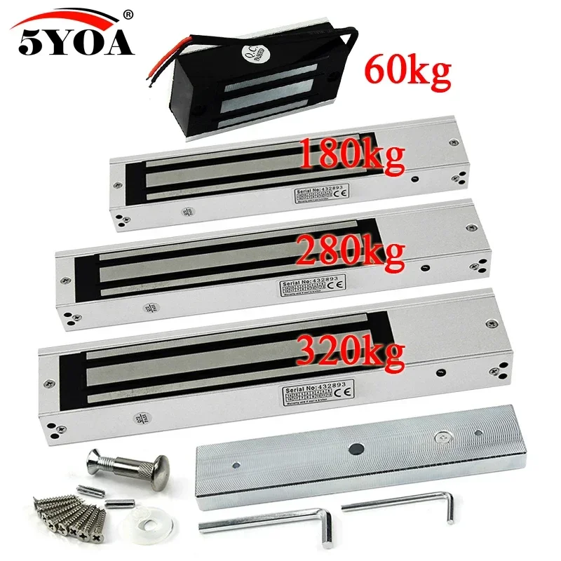 5YOA Electronic Door Lock Electric Magnetic Lock Gate Opener Suction Holding Force Electromagnetic Access Control System Various