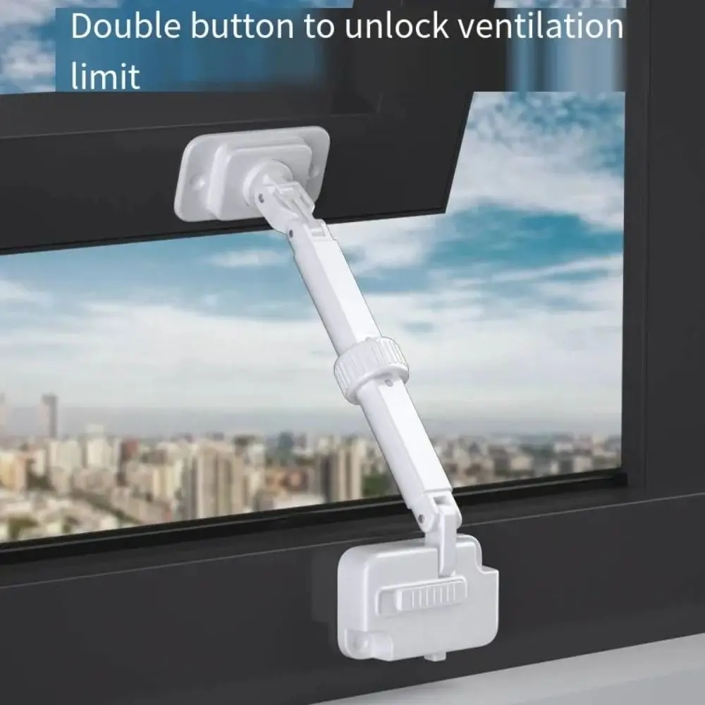 Multifunction ABS Window Lock No Punching Anti-theft Window Restrictor Adjustable Safety Buckle Window Stopper Home