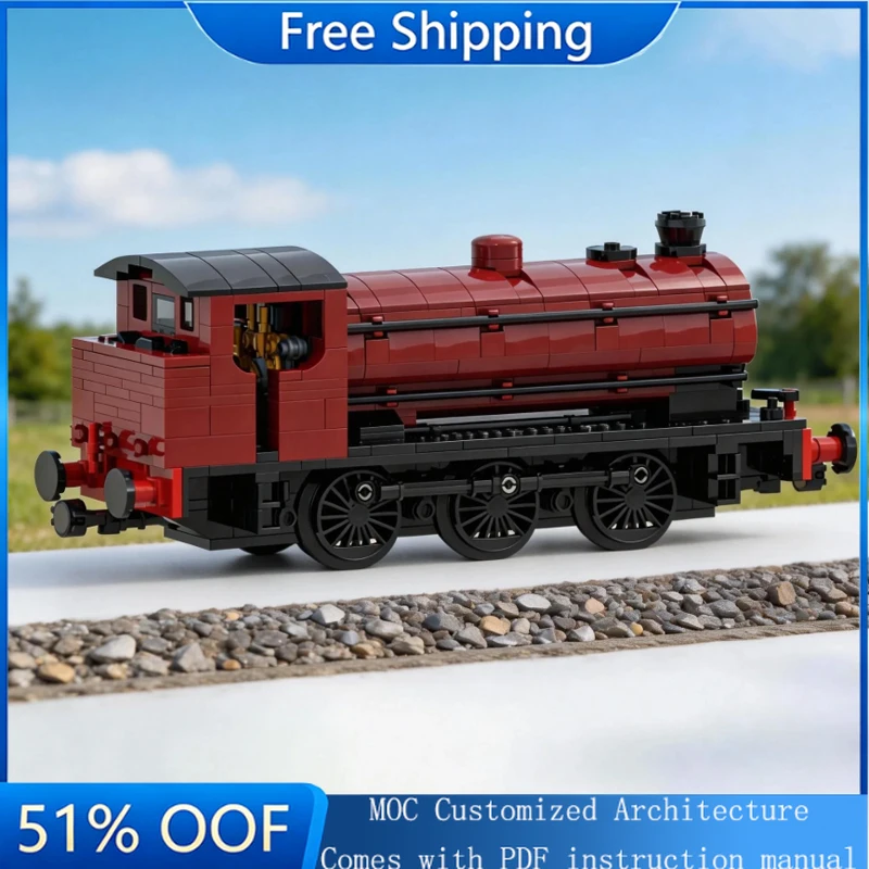 

613 PCS Industrial Steam Train Locomotive Custom Model Building Block Children Assembly Boys Toys Birthday Creative Display Gift