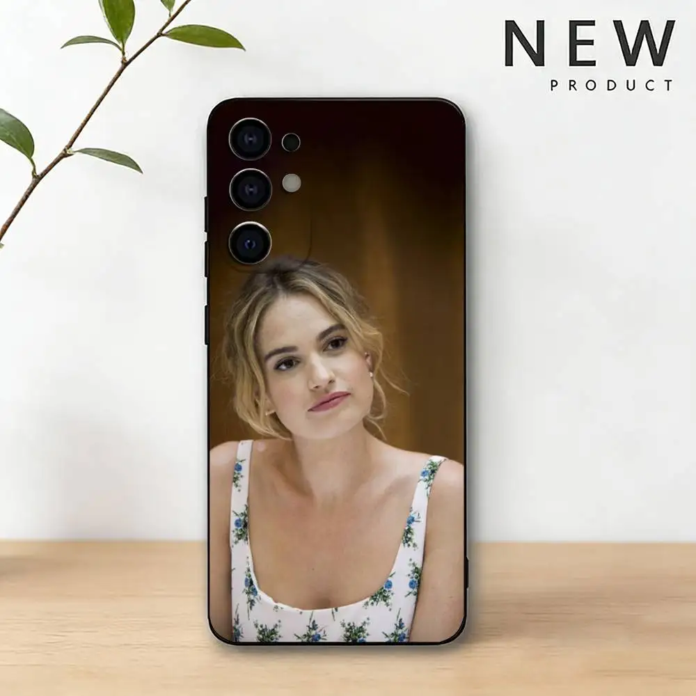 Actor L-Lily James  Phone Case For Samsung S25,S24,S21,S22,S23,S30,Ultra,S20,Plus,Fe,Lite Black Shell