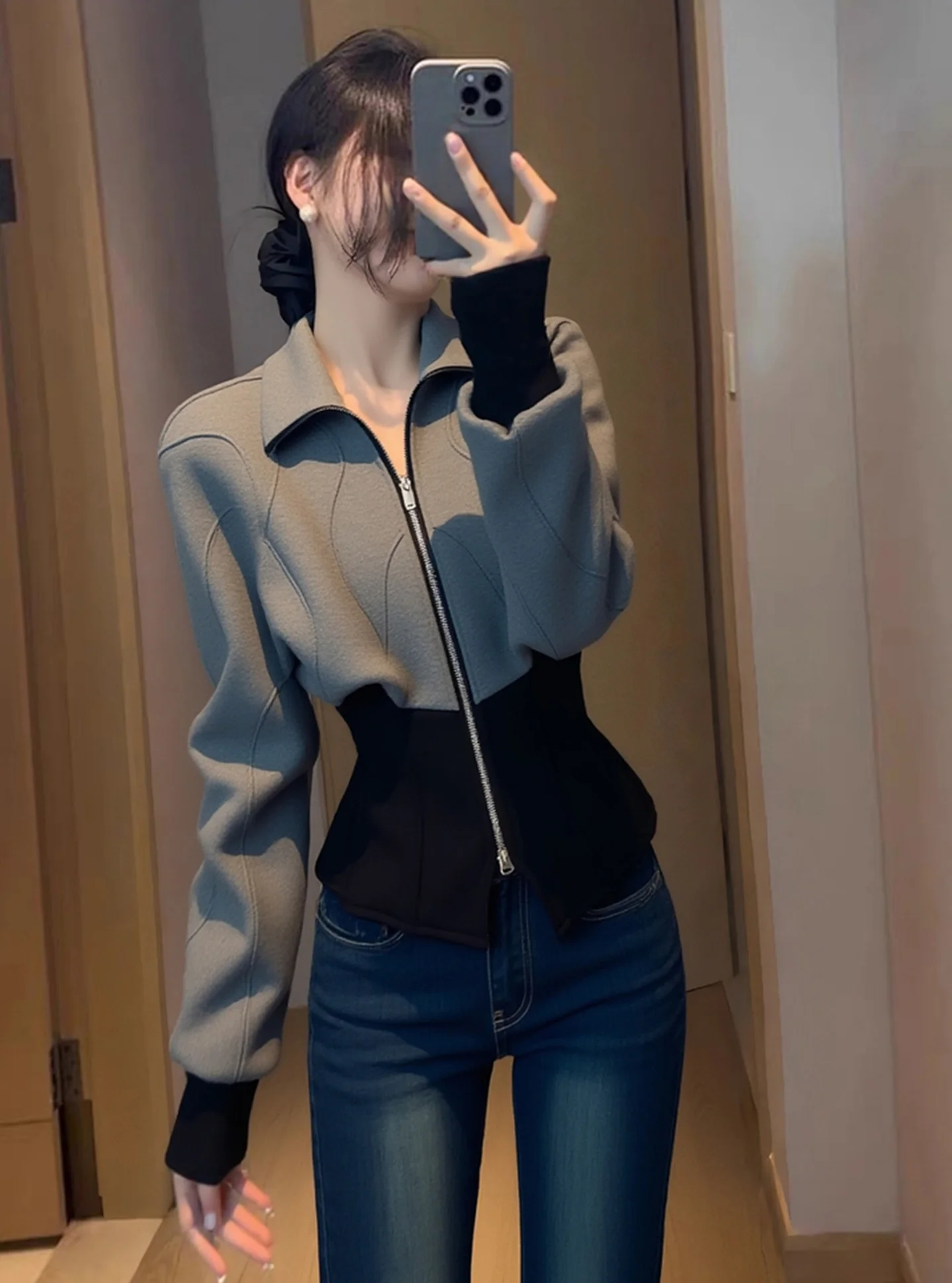 

Женский пиджак Ele ey с завышенной талией, весна-осень 2026, новинка, элитный стиль, модный женский пиджак-пальто