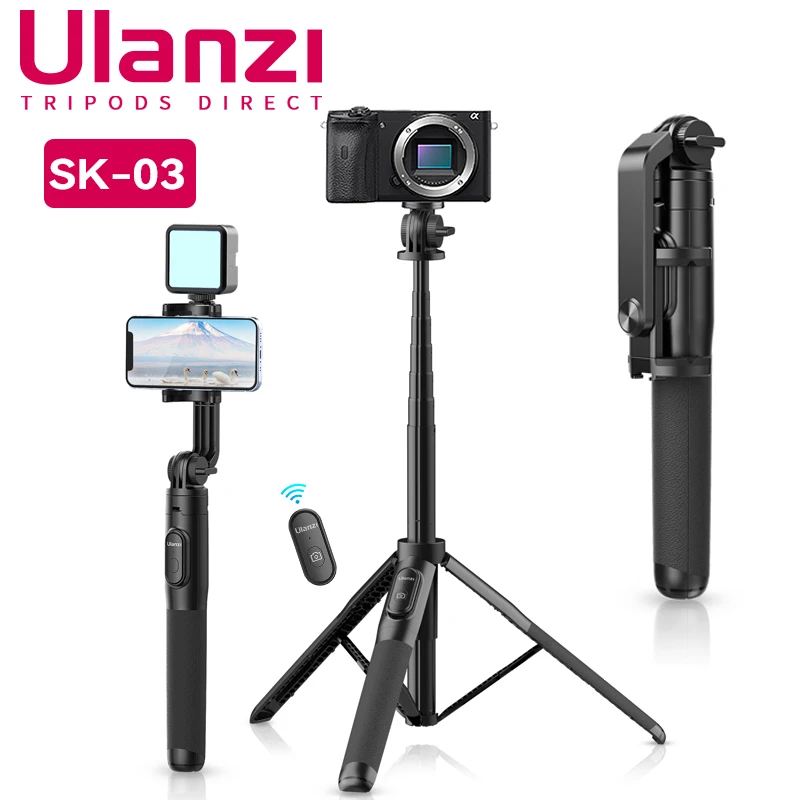 

Ulanzi SK-03 Smartphone Selfie Stick 10M Wireless Bluetooth Control 1.5m Vertical Tripod For Camera Canon Sony Huawei iPhone 15