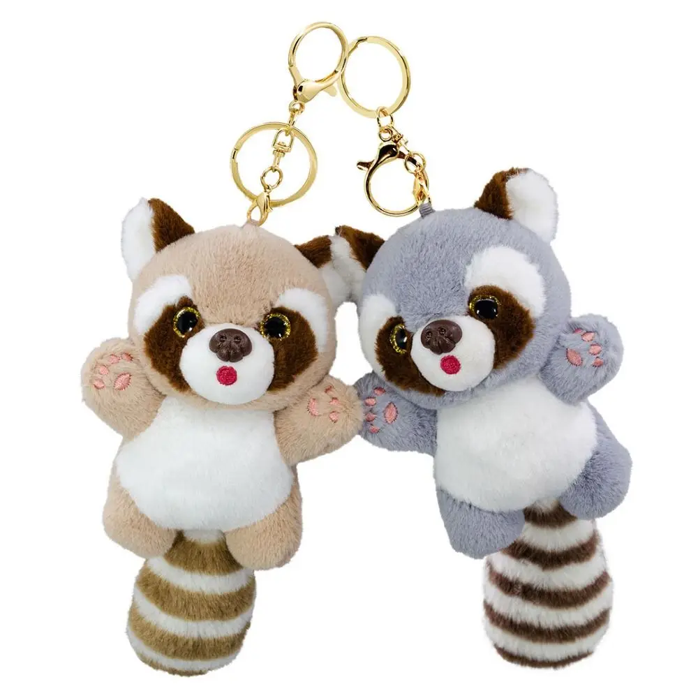 Porte-clés en peluche raton laveur, animaux en peluche, pendentif en peluche, mignon et exquis, Animal en peluche, porte-clés de voiture