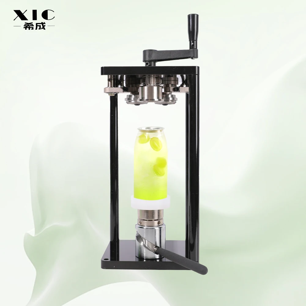 

2024 New Milk Tea Equipment Rotary Handheld Manual Can Sealing Machine Coffee Juice Bubble Tea Manual Can Seamer With Lids