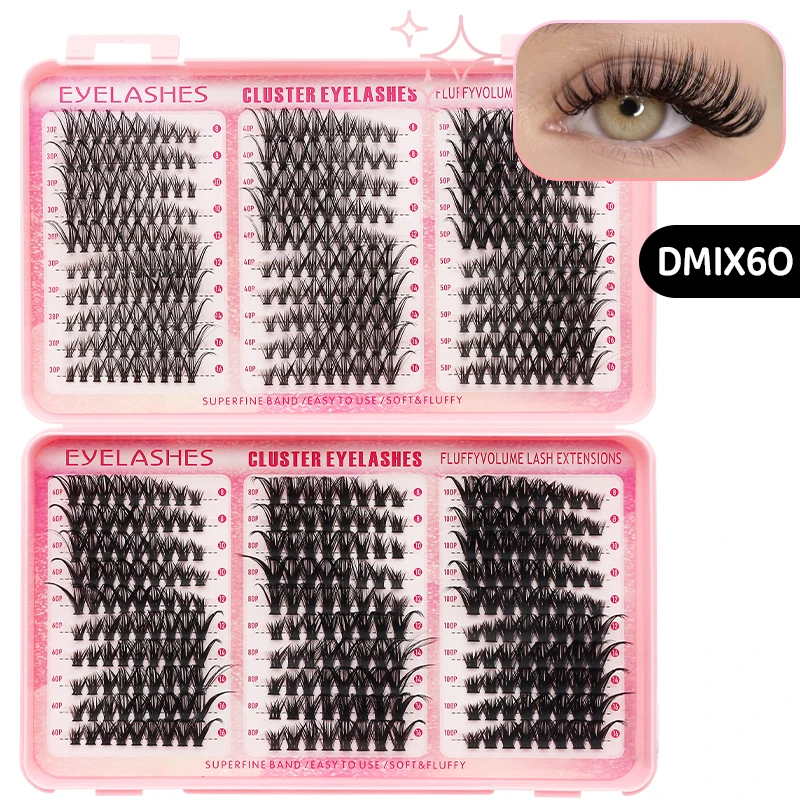 DIY Manga Spiky Cluster Wimpernverlängerungen, Natürliche Mega-Volumen Einzelne Vorgeschnittene Segmentierte Wimpern für Augen-Make-up zu Hause – Detail 10