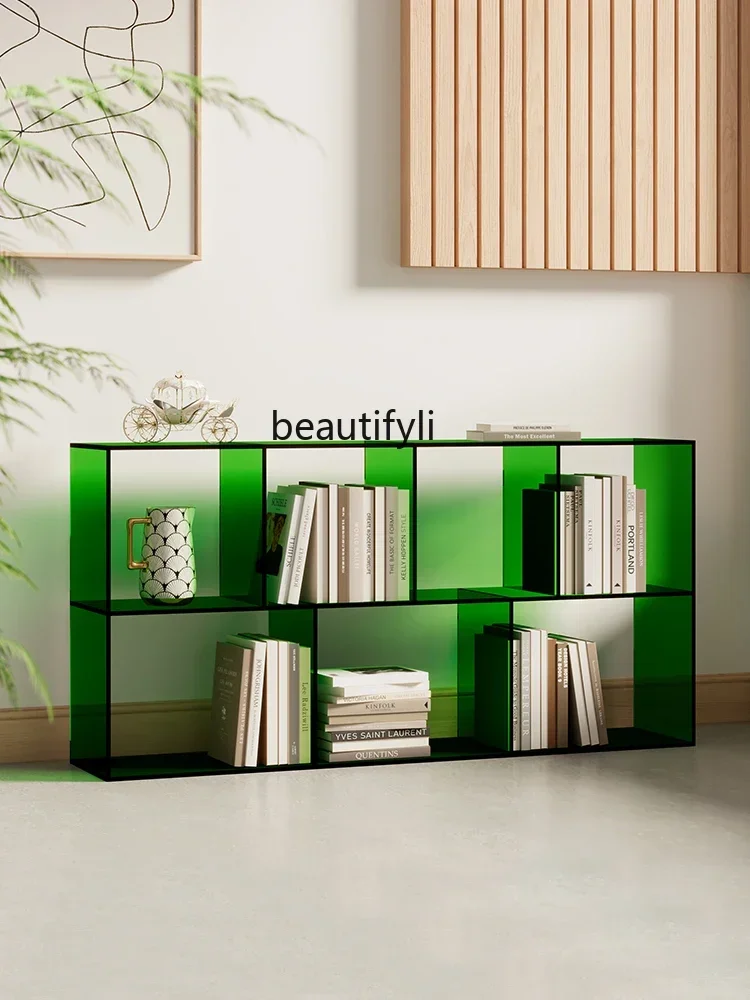 

S Customized Light Luxury Acrylic Multi-Layer Storage Simple Bookshelf Wall Living Room Display Creative Floor Storage Rack