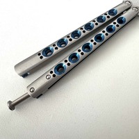 TheOne BM40 Classic Balisong Trainer Stainless Steel Channel Handle Butterfly Training Knife with a Lock