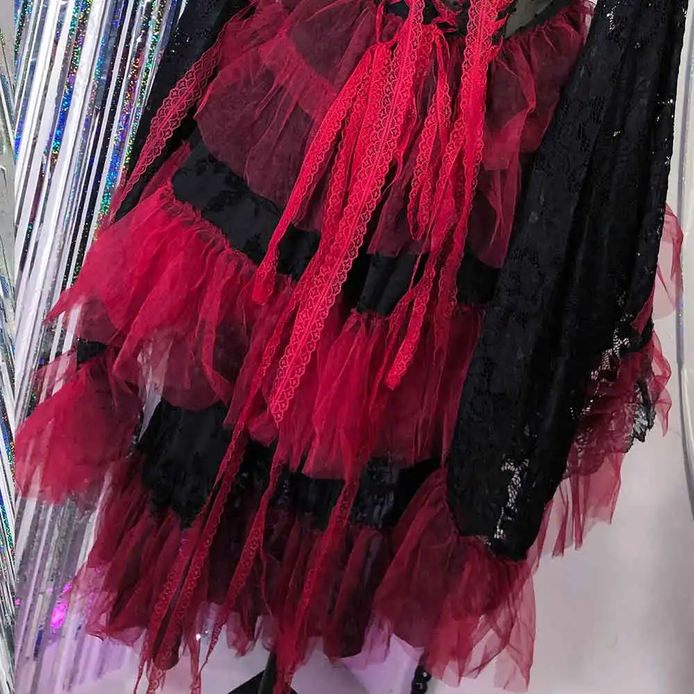 

Готическое платье в стиле 90-х, гранж, хип-хоп, кавайи, DIY, Y2K, ручной работы, эмо, панк-рок, эко-э-гёрл, харадзюку, с длинными рукавами, клубная одежда