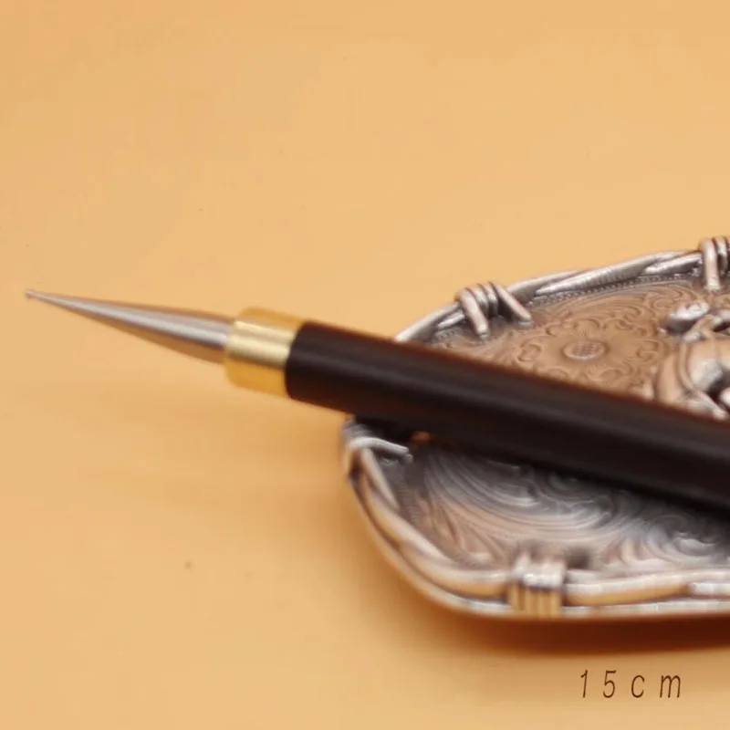 ไม้จับหนังแกะสลักสแตนเลสสายตําแหน่งปากกา DIY หนัง CRAFT Scriber แกะสลักเครื่องหมายเครื่องมือ