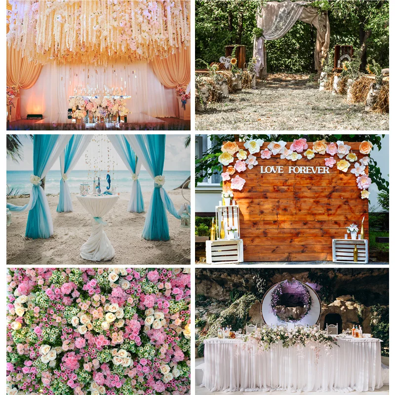 

ZHISUXI Wedding Ceremony Photography Backgrounds Flower Birthday Engagement Party Backdrops For Photo Studio Props 210410HKW-02