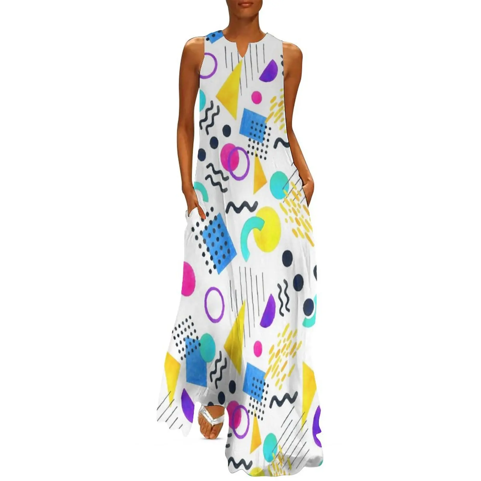 

Memphis style Long Dress cute dress Aesthetic clothing ceremony dresses luxury dress