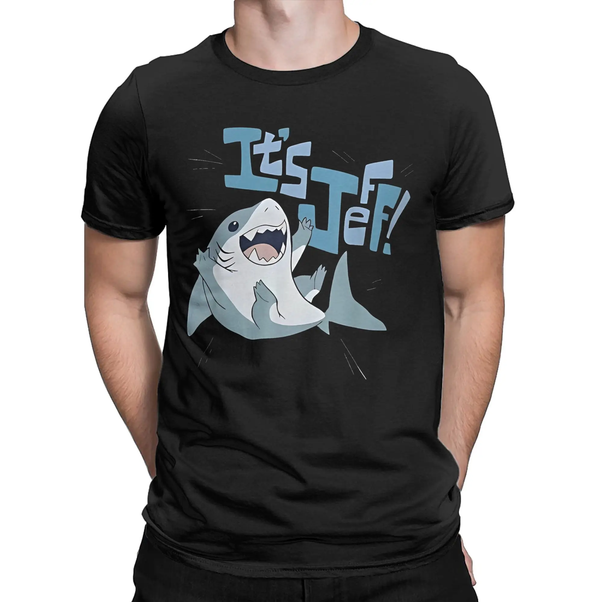 Men T-Shirts Marvel-Rivals PVP Jeff the Land Shark Fashion Cotton Tees Short Sleeve Cartoon Cute T Shirt merchandise Plus Size