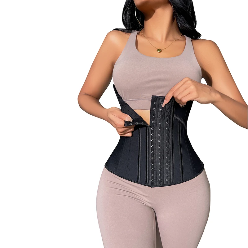 Breathable Hourglass Modeling Belt Perforated Latex Corset 21 Steel Bones Waist Trainer