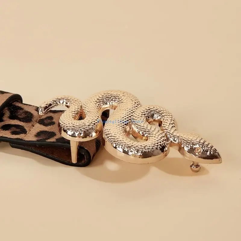 

652B Adjustable Length Snake Head Belt Versatiles Wide Waist Belt Daily Use Belt Versatiles Fashion Accessory