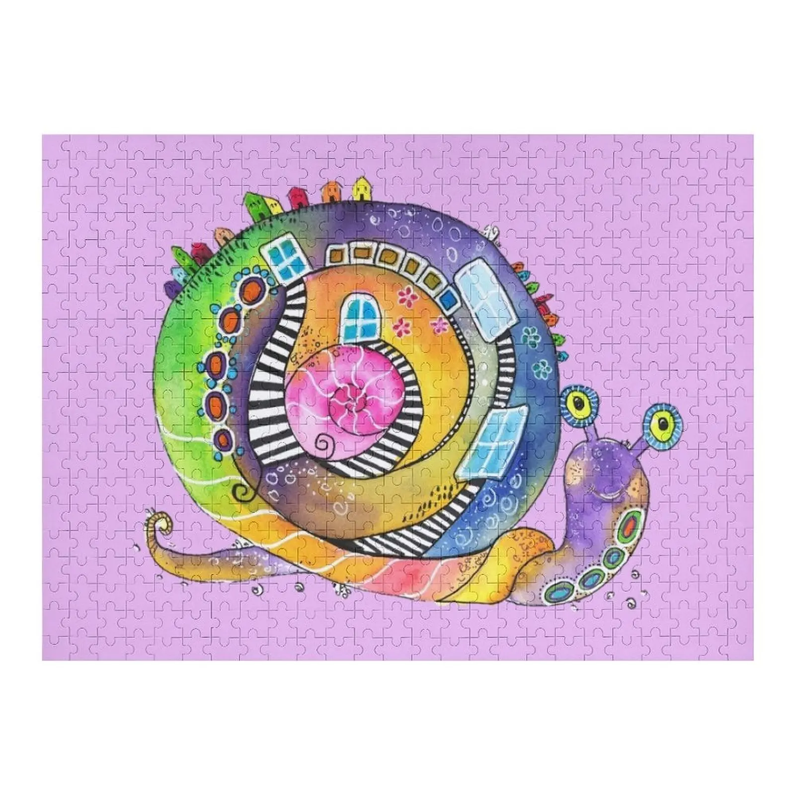 

Rainbow snail Jigsaw Puzzle Photo Personalized Gifts Personalized Gifts Customized Photo Custom Name Wood Puzzle