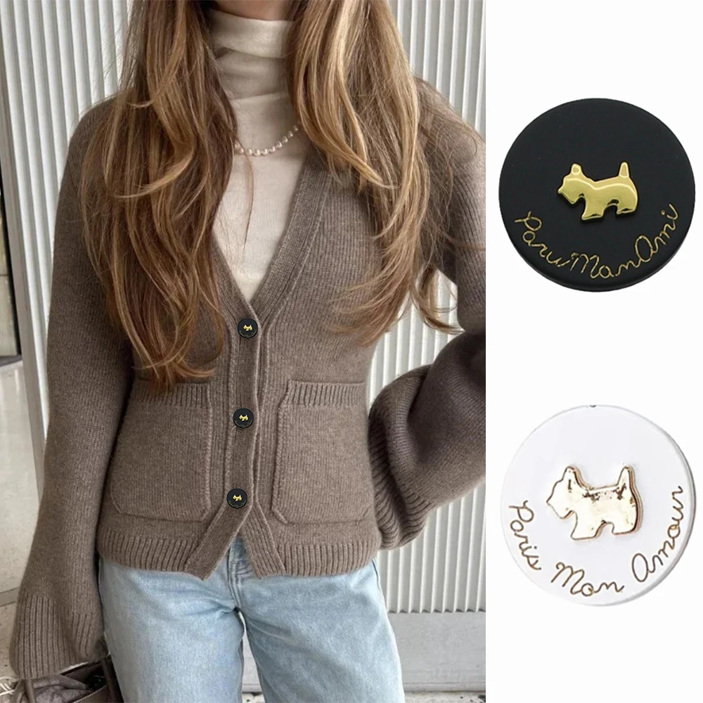 

Set of 10, Fashionable Cute Puppy Pattern Round Metal Buttons, Suitable for Children Adult Coat Coat Jumper Decorative Buttons