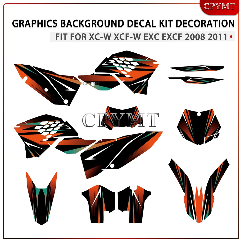 

Fit for XC-W XCF-W EXC EXCF 2008 2011 125/200/250/300/350/450/530 Motorcycle Sticker Graphics Background Decal KIT Decoration