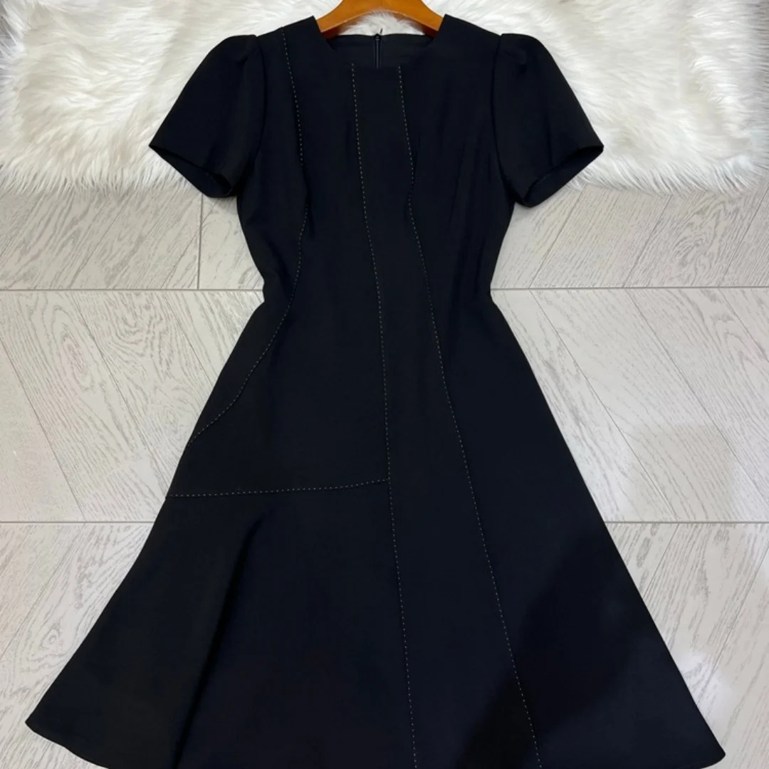 Women's Summer Elegant Striped Patchwork A-Line Flared Dress