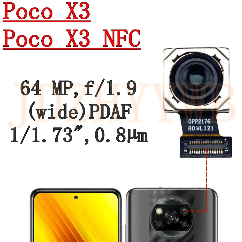 Rear Camera For Xiaomi Poco X6 Pro X6 Neo X5 Pro X4 Pro X4 GT X3 Pro X3 GT NFC Main Backside Big Back Camera Module Flex Cable