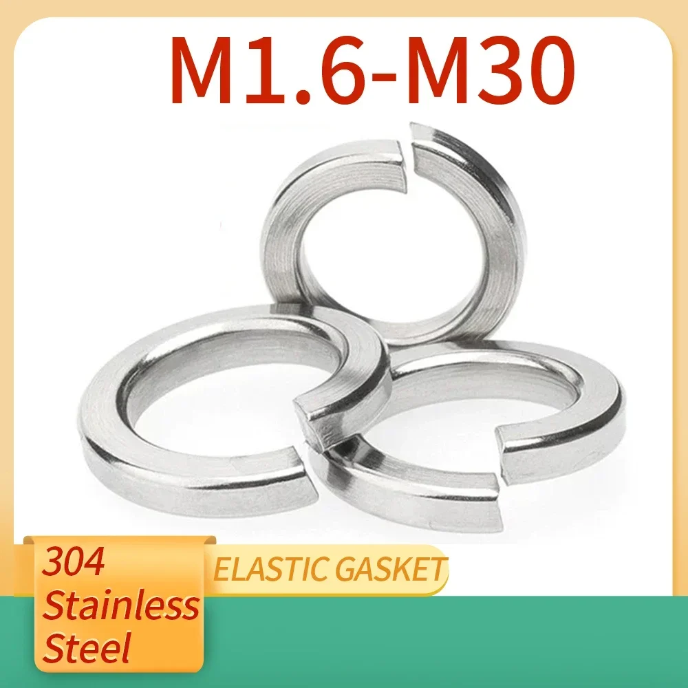 5/10/20/50pcs Spring Split Lock Washer Elastic Gasket M1.6 M2 M2.5 M3 M4 M5 M6 M8 M10 M12 M16 M24 M27 M30 304 Stainless Steel