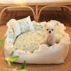 45x45cm Pet Four Seasons Universal Cat and Dog Nest Removable Washable Bite Resistant Very Soft Small Dog Pet Deep Sleep Cat Bed