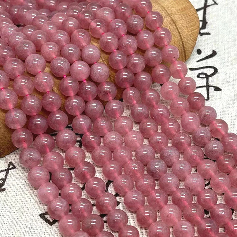 

Natural Stone Strawberry Crystal Round Spacer Beads 6/8/10mm for Jewelry Making Supplies DIY Necklace Bracelet Jasper Crimp&End