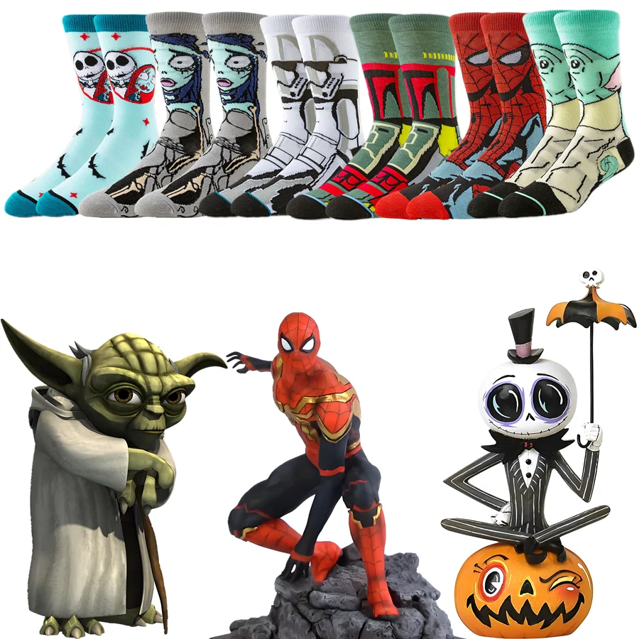 Potdemiel 男性女性トレンディなノベルティ漫画アニメ靴下ヒップホップストリートファッションカジュアルショートボートインビジブルソックス 2/6 ペア