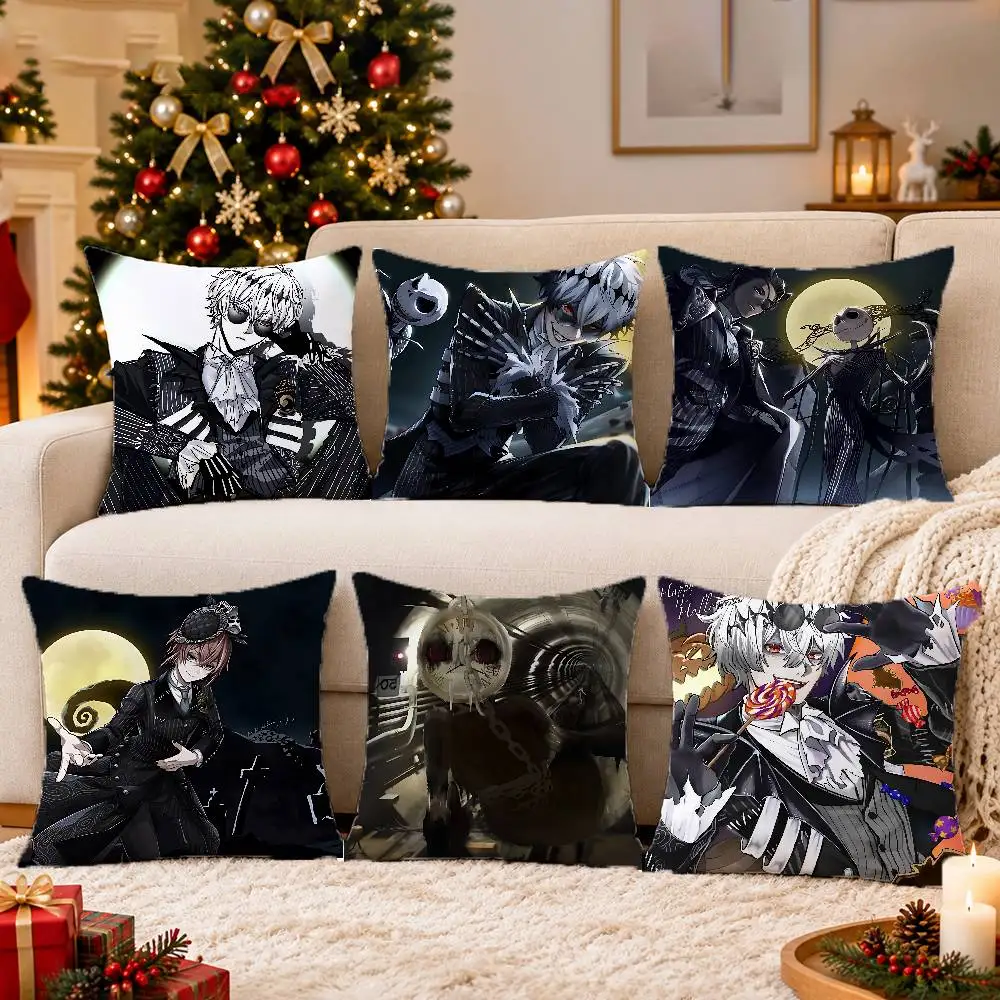 FOR Twisted Thrills Skully Custom Pattern Square Pillowcase Print Throw Cushion Cover Soft Fabric Pillow Cover Holiday Home