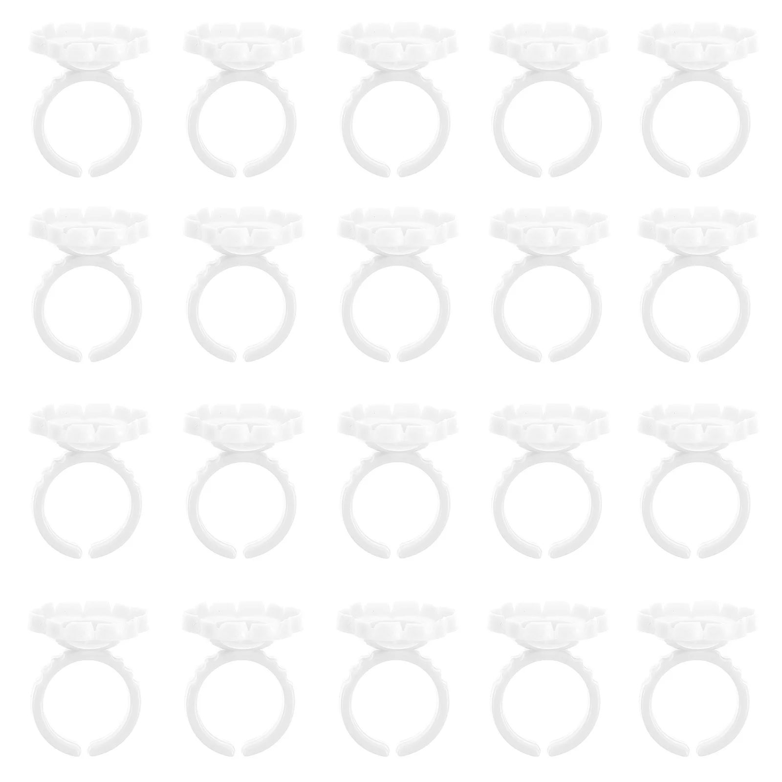 100Pcs Flower Design Eyelash Glue Ring High Quality Lash Extension Cup for Salon and DIY Use Lightweight Holder for Eyelash