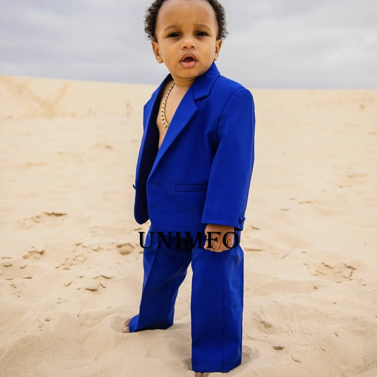 

Royal Blue Kids Boy King Suits Wedding Dress Clothing Birthday Party Infant Formal Outfits Sets (Jacket +Pants)