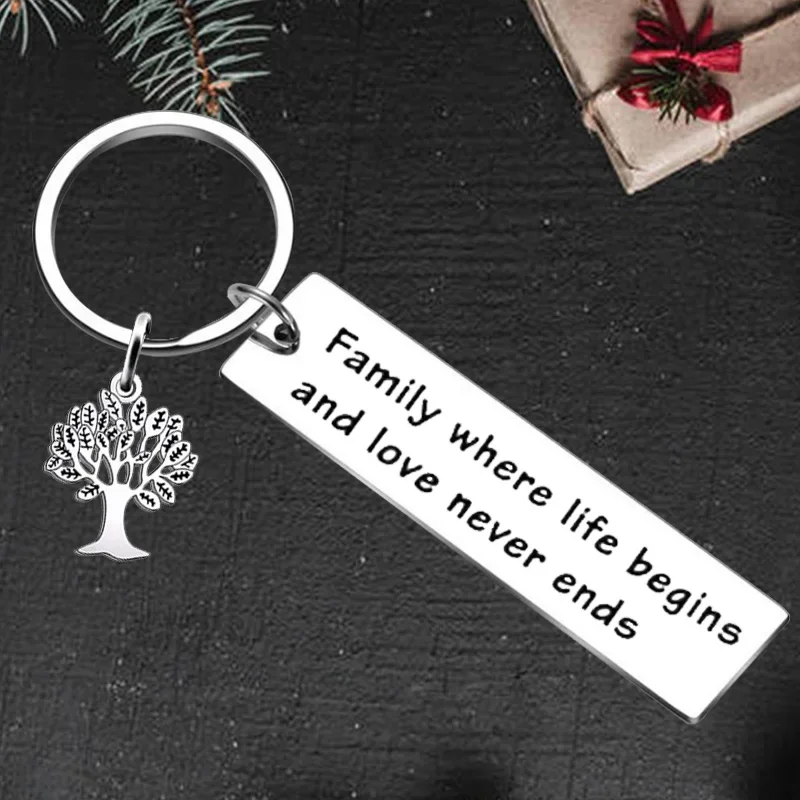 

Cute Home Gifts Keychain Pendant Family gift Key Chains Family Where Life Begins And Love Never Ends