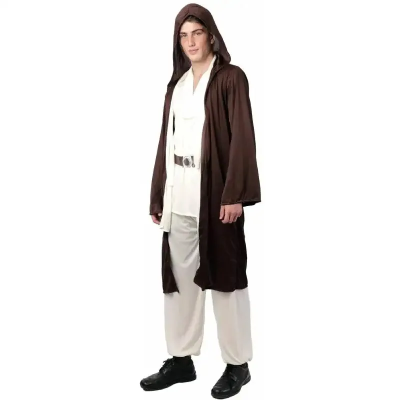 

LQKebedo Fashion Medieval Jedi Costume for Men Suit Brown Hooded Suit Jedi Knight Carnival Uniform Halloween Party Cosplay for A
