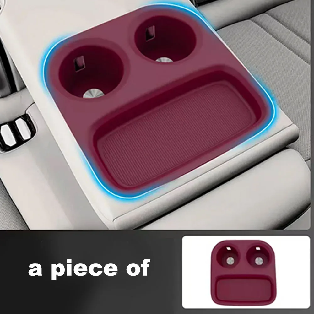 For Xiaomi YU7 2025 2026 Rear Armrest Cup Holder Silicone Anti-Slip Mat Dustproof Shock Absorbing Auto Interior Accessories