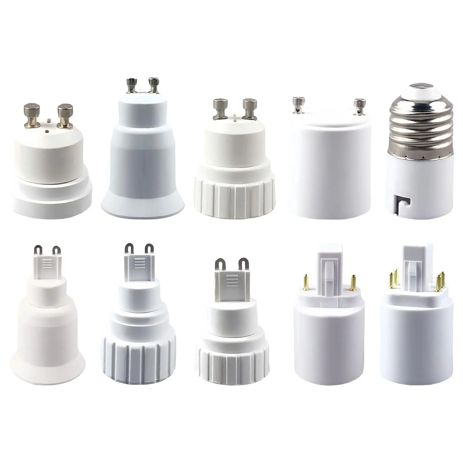 Metal Light Bulb Socket Adapter Space Saving Base Converter No Soldering Required for Home Lighting GU