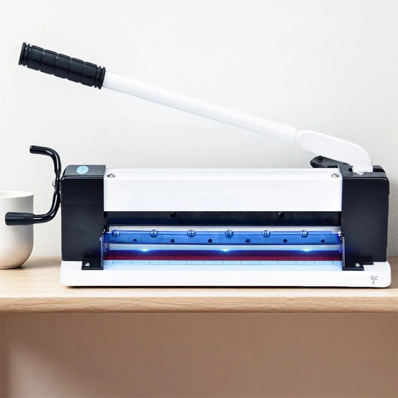 QD220 Heavy-Duty A4 Paper Cutter with Thick-Layer Cutting Blade Manual Paper Trimmer for Commercial Office Use Document & Photo