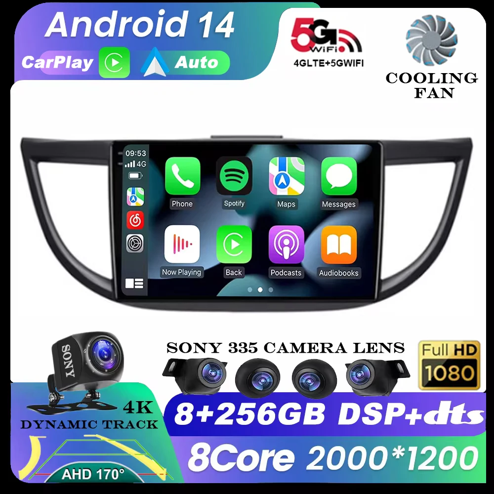 

10.1" Android 14 Auto For Honda CR-V CRV 4 RM RE 2011 - 2018 Car Radio Multimedia Video Player Navigation Stereo GPS Carplay DSP